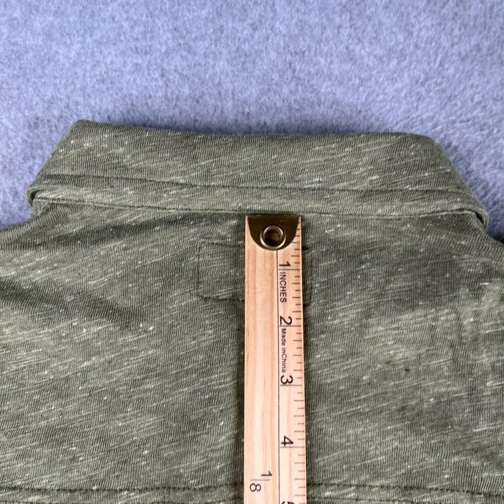 Lucky Brand Shirt Medium Green Heather Casual Button Up Short Sleeve Mens